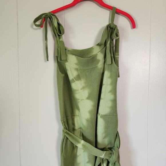LoveShackFancy Nala Tie Dye Cashmere Blend Overalls Tie Strap Belted Jumpsuit Xs - Picture 3 of 12